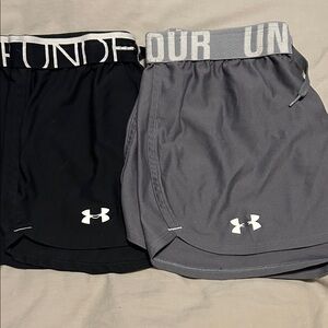 Under Armour Dual Pack Black and Gray Shorts